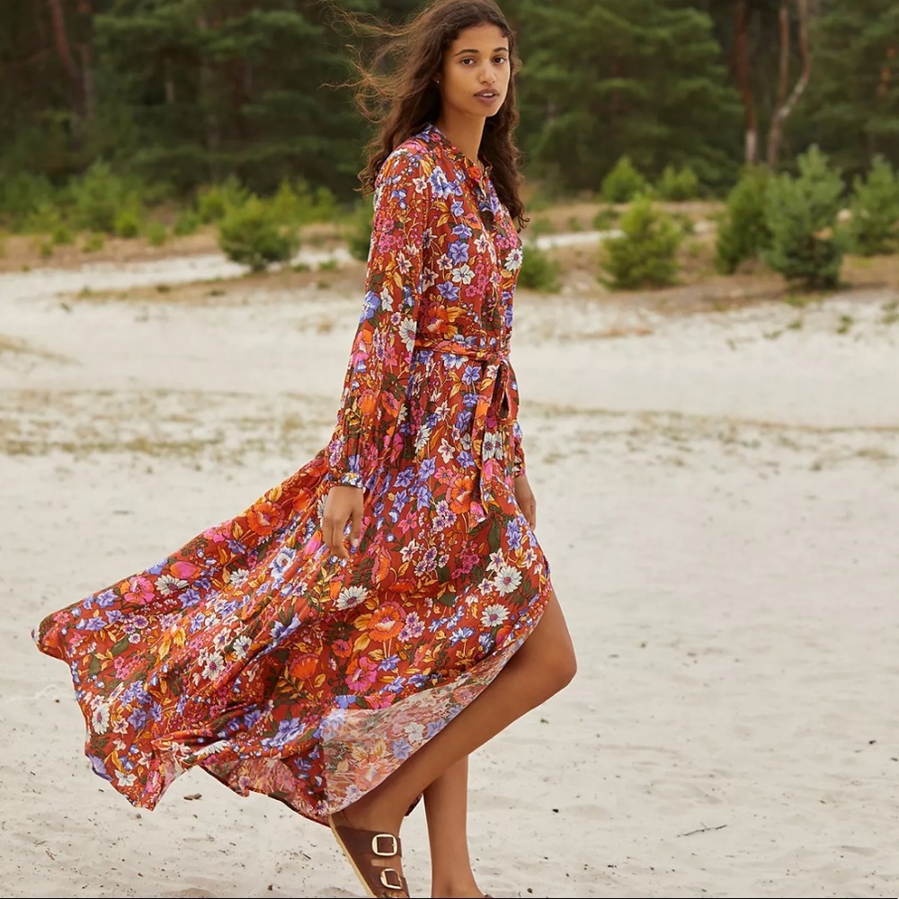 Anthropologie Vale Maxi Shirtdress
